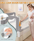 Easy Install Toddler Bed Rail Guard For Twin Full Queen And King Beds with safety child lock and one-handed operation