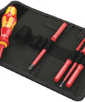 KK VDE 60i/7 Insulated Interchangeable Blade Set With Pouch For Slot/PH, 7 Piece, Quick Change Kraftform Handle
