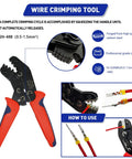 Boatsea 26 Kits Automotive Electrical Connectors With Ratchet Crimping Tool, Water Proof Weather Pack Wiring System For 16 To 22 Awg Copper Terminals Heavy Duty Car Audio And Truck Repair Jobs, black crimping tool
