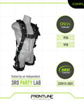 Fall Protection Vest Style Elite Harness With Aluminum Hardware Size XL to 2XL on mannequin, OSHA and ANSI compliant