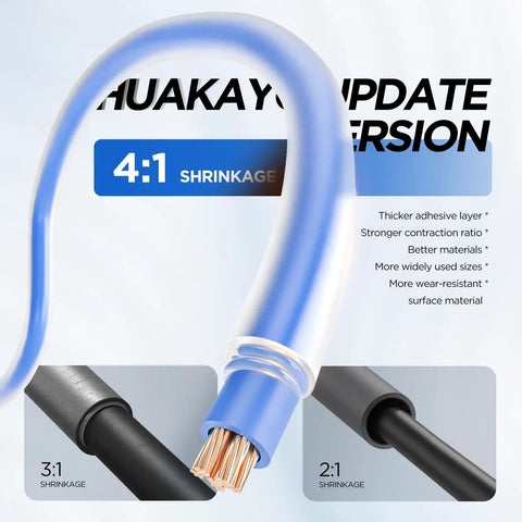 Boss Level 10 Pack Heat Shrink Tubing Roll Kit Heavy Duty 70 Foot Long Dual Wall Marine Grade Waterproof Adhesive Lined With 4 To 1 Ratio For Securing Auto Electrical Wire Seals And Serious Diy Projects That Keep Wires Safe From Moisture Damage. 4:1 shrinkage tubing for wire sealing