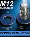 24 Piece Oil Drain Plug Gasket Set With 12mm Crush Washers And Blue Coating For Leak Proof 90430-12031 Replacement Seals on M12 plug