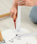 Installing Four Pack Portable White Plastic Table Legs With Easy Install Adjustable Height Replacement Legs For Desks Workstations