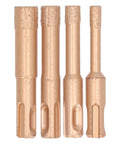 Top Tier Brazed Hole Saw Kit 4 Piece Tile Glass Marble Granite Hole Opener Heavy Duty Shank Drill Bits For Tough Hard Materials And Smooth Cutting Results, 4 bits