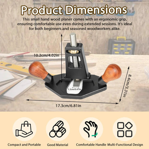 Wshxjzyay router plane with wooden handles and black base, woodworking tool for smoothing surfaces and mortises.