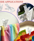 Clear Balloon Arch Clips Set With 10 Large Transparent Spring Clips And 12 Smaller Clamps holding towels and snacks