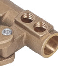 Close-up of Heavy Duty Brass Welding Ground Clamp With 800 Amp Capacity And Huge 32mm Jaw Opening, showing connection details.