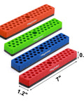 Four colorful racks of Magnetic Hex Bit Holder Rack Organizer with Magnet Base Pro Grade Four Racks 172 Hole Drill Bit Holder