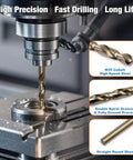FiLwW 5 Piece 7/16 Inch Cobalt Drill Bit Set M35 High Speed Steel Bits Kicking Serious Heat For Stainless Steel Cast Iron And Wood Drilling in use