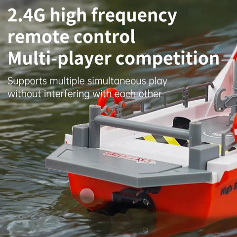 RC Jet Boat Remote Control Watercraft For Lake Or Pool Top Speed 8 Kmh 1 By 12 Scale 2.4Ghz 4CH Beginner Friendly RTR, rear view