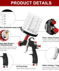 Premium Lvlp Air Spray Gun With 650 Ml Cup features a 650ml disposable spray bottle and stainless steel nozzle for precise spraying.