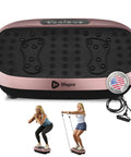 HexaPlate Lite Vibration Plate for full body toning and recovery, rose gold, with remote and bands, 99 speed levels, home gym use