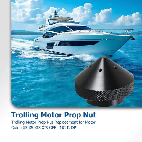 Beefy Heavy Duty Trolling Motor Prop Nut Replacement for Motor Guide X3 X5 XI3 XI5 GFEL MG BK DP, yacht in background