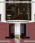 Keyless Entry Digital Door Lock With Dual Keypad, Front Door And Gate Lock For Outdoor Fence, Double Sided Keypads in black