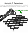 Gravel Grid Paver 5cm Stabilizer for driveways patios and gardens, cuttable base, fully expanded view showcasing durability.