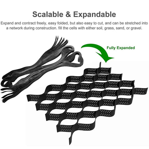 Gravel Grid Paver 5cm Stabilizer for driveways patios and gardens, cuttable base, fully expanded view showcasing durability.