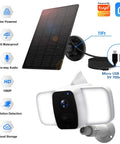 Solar Powered Outdoor Floodlight Security Camera With 10400mAh Battery IP65 Waterproof Night Vision and Solar Panel