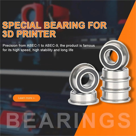 Badass 10 Pcs Pack F688RS Flange Ball Bearings 8x16x5mm Abec 7 Grade for 3D Printers a and b Drive Units Idler Wheels Xy Joint Silent High Speed Deep Heavy Duty Groove Design Runs Smooth Zero Glitches Keeps Your Setup Clean Long Grind. sealed steel bearings for 3D printer use