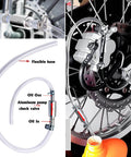 All In One Brake Bleed Kit For Hydraulic Disc Clutches And Car Brakes With 100ml Syringe, hoses, check valve, and clamps close-up