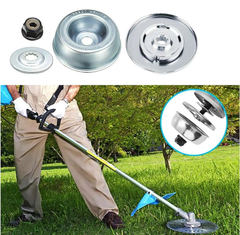 4-Piece Trimmer Head Conversion Kit for Straight Shaft String Trimmers and Brush Cutters in use on lawn