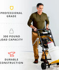 Heavy Duty 300 Lb Hand Truck That Converts To A 5 In 1 Mobile Workshop With Built In 3 Speed Fan And LED Light For Tough On Site Jobs
