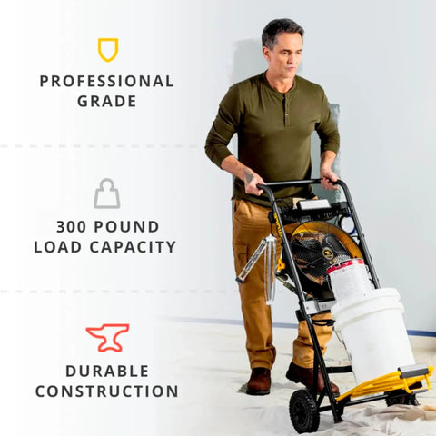 Heavy Duty 300 Lb Hand Truck That Converts To A 5 In 1 Mobile Workshop With Built In 3 Speed Fan And LED Light For Tough On Site Jobs