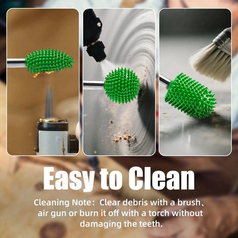 Heavy Duty Tungsten Carbide Rotary Burr Set 1/4 Shank 3 Piece Beefy Ultra Coarse Cut for cleaning with a brush and air gun.