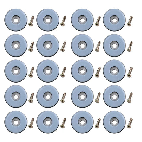 Durable Screw On Furniture Glides For Chair Legs And Cabinets Wood Floor Protection with included screws, top view
