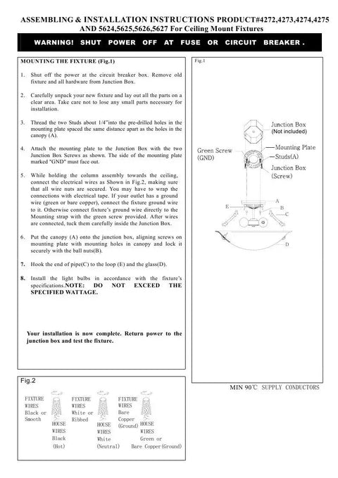 Installation instructions for Oasis 3 Light Ceiling Mount Antique Brass Finish Modern Steel Build Contemporary Living Room Ceiling Light Fixture