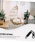 Heavy Duty Porch Swing Spring Kit With 700 Lb Capacity, includes spring, carabiners, swivel buckle, in stylish room with hanging chair.