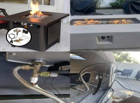 Low Pressure Propane Gas Fireplace Fire Pit Flame Failure Safety Control Valve Kit With Igniter Assembly and button