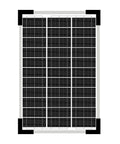Compact Solar Panel With 12V Output For Outdoor Use, high efficiency monocrystalline module front view, ideal for emergency backup.