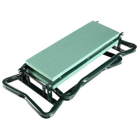 Collapsed view of Garden Kneeler And Seat Foldable Stool With Thick EVA Foam Padding And Handy Tool Pouch, Flip Design