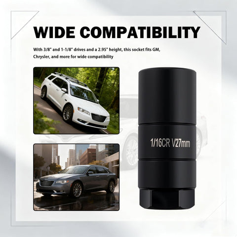 Beefy One And One Sixteenth Inch Oil Pressure Sensor Socket For Three Eighths Inch Drive And One And One Eighth Inch Hex Wrench Drive
