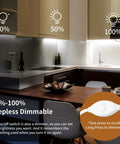 Under Cabinet Lighting Kit With Two 12 Inch LED Light Bars, Dimmable Plug In, Cold White 6000K in modern kitchen