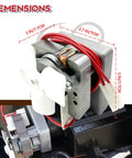 2.0 RPM Auger Motor Replacement For Pellet Grills - 110V AC 60Hz Heavy Duty High Torque Feeder Drive To Stop Jams And Fix Low Temp Issues Fits Many Grills And Smokers shown with dimensions