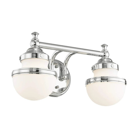 Transitional Two Light Bath Vanity Fixture From Oldwick Collection In Polished Chrome Finish For Dope Bathroom Makeover, Sleek Modern Look