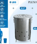 Outdoor 20 Gallon Burn Barrel for Backyard Burning Trash Leaves and Paper Galvanized Steel Metal Burn Can Cage Bin with Lid
