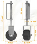4 Inch Gate Wheel Caster For Wooden Gates, Heavy Duty Gate Caster With 450 Lb Capacity, Spring Loaded, Plate Mount