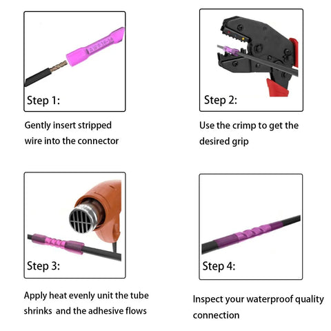 Installation steps for 12V Waterproof Push Button On Off Switch With Quick Connector For LED Accent Lighting on vehicles.