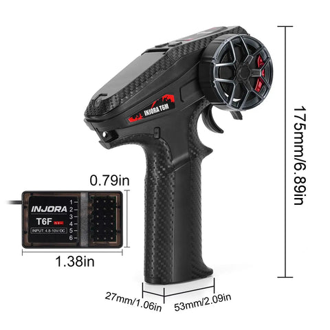 2.4GHz Transmitter With 6CH Receiver For 1/24 And 1/18 RC Crawlers, FHSS 67 Channel Frequency Hop, Strong Anti Interference