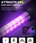 Close-up of LED Bug Zapper For Indoor And Outdoor Use Powerful Electric Mosquito And Fly Zapper With Five Point Nine Foot Cord Silent Killer, highlighting light attractant and effective against various insects.