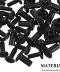 40 Piece Furniture Connector Set With Hex Head Bolts And Dowel Barrel Nuts for DIY furniture assembly, black metal fasteners.