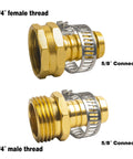 5/8 Inch Aluminum Garden Hose Repair Kit With Female And Male Connectors And Stainless Steel Clamps, Built Tough
