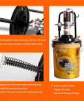 Job Ready Shop Tough Pneumatic Grease Pump Kit For Five Gallon Drums With 13 Foot Explosion Proof Hose and Sixty To One Pressure Ratio, installation guide.