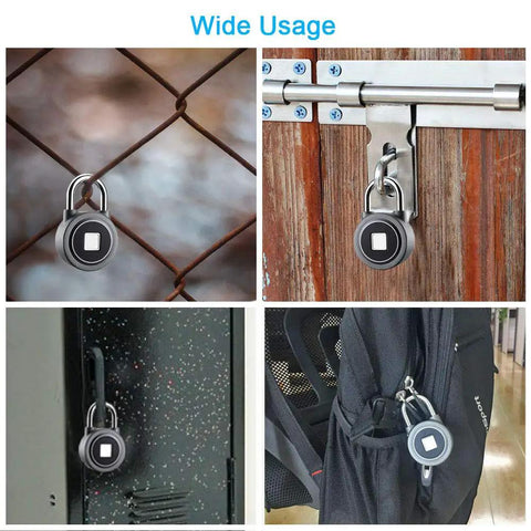Fingerprint Bluetooth Padlock With Keyless Biometric Access, App Controlled, Water Resistant Lock No Key Needed For Gym