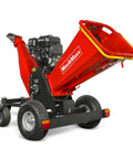 6 Inch Wood Chipper Shredder Mulcher Powered By ZONSEN 459cc 15HP Gas Engine With Electric Start, red Model B150, side view