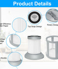 4 Pack Replacement Vacuum Filter Kit For Zing Bagless Canister Vacuums 2156A 2156 1665 16652 1665W 2156E product details