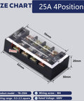 High Voltage Screw Terminal Block Kit Two Sets Four Position Dual Row 600V 25A With Cover And Pre Insulated Barriers Includes Insulated Fork Wire Connectors for 4-position block, 62x30x20mm
