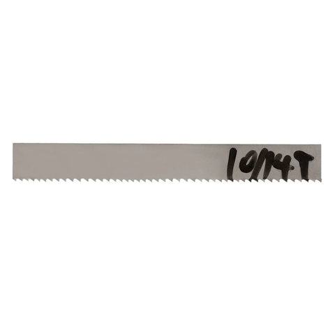 Bi-Metal Band Saw Blade 64-1/2 Inch By 1/2 Inch By 0.025 Inch Thick M42 Grade For Metal Cutting 10/14 Tpi Bi-Metal Teeth Pattern Ideal For Solid Bar And Hollow Tube Soft Ferrous Metals Only Do Not Cut Aluminum